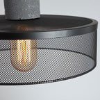 Industrial Tapered Cement Pendant Light - 1-Light Fixture for Living Room