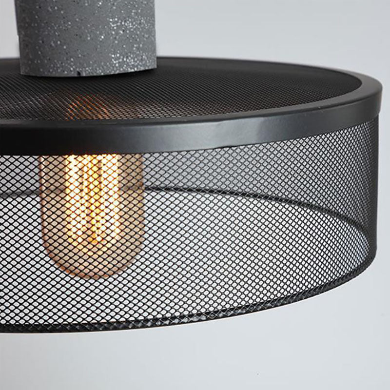Industrial Tapered Cement Pendant Light - 1-Light Fixture for Living Room