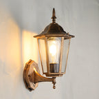 Modern Hexagonal Aluminum Outdoor Wall Sconce with Frosted