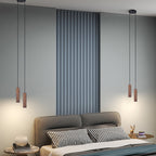 Contemporary Wood Cylinder LED Pendant Light