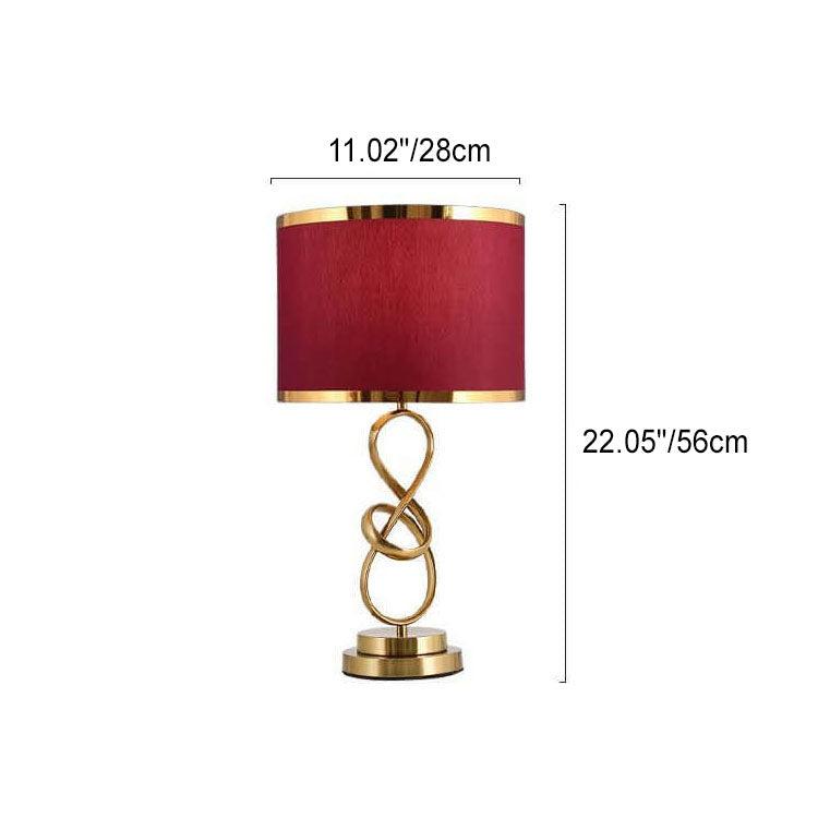 Red Fabric Knot Table Lamp - Modern Light Luxury Design