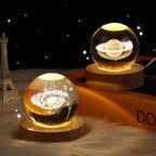 Modern Star System Crystal Ball USB LED Night Light Table Lamp for Bedroom