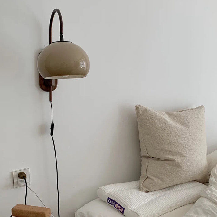 European Glass & Wood 1-Light Wall Sconce