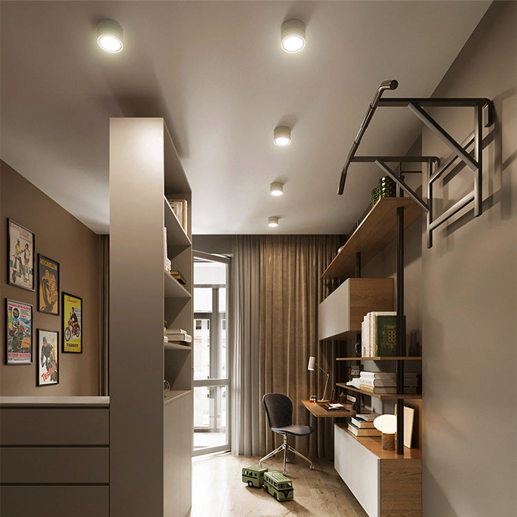 Adjustable Aluminum LED Flush Mount Ceiling Light - Modern Minimalist Design for Living Room