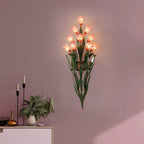 Contemporary Minimalist Glass Flower Wall Sconce
