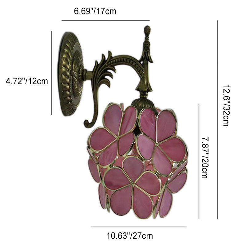 Tiffany Flower Glass Wall Sconce