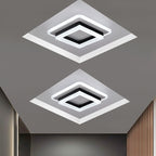 Nordic Acrylic LED Flush Mount Ceiling Light - Square & Circle Design