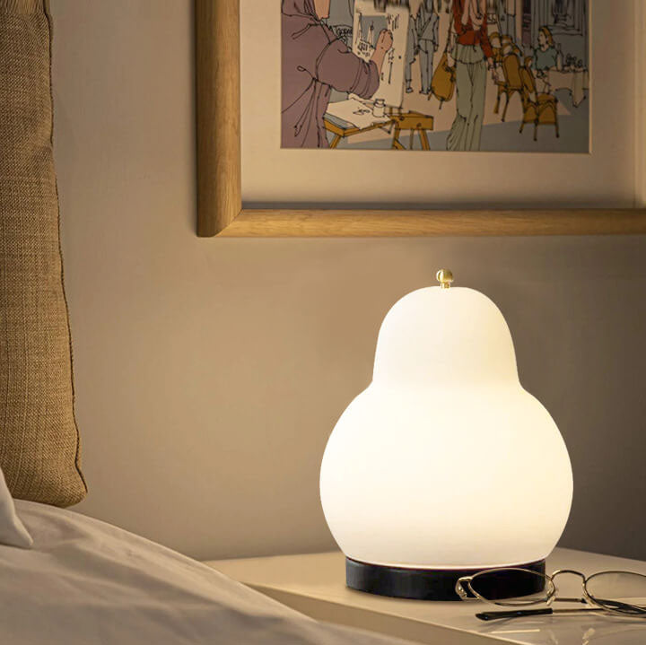 Rechargeable LED Touch Table Lamp - French Cream Pear Shape