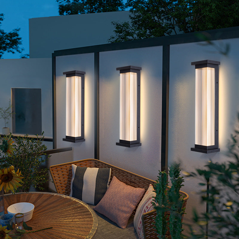 Premium Waterproof Striped Rectangle Wall Sconce Lamp