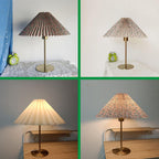Vintage Pleated Umbrella Table Lamp - 1-Light Design