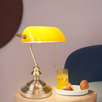 Vintage Glass Table Lamp with Metal Base - 1-Light Zipper Design