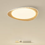 Contemporary Wood Grain Pebble LED Flush Mount Ceiling