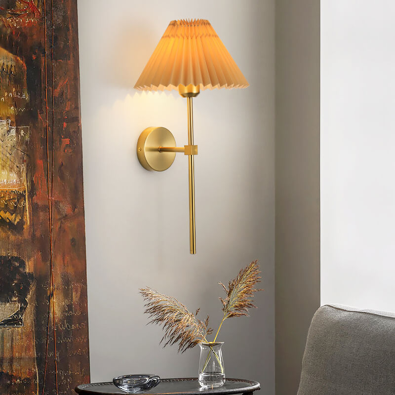 Modern Pleated Fabric Wall Sconce