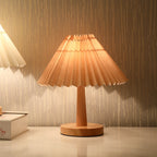 Retro Pleated LED Table Lamp - Umbrella Design
