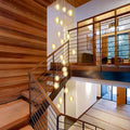 Luxury LED Chandelier with Crystal Orb Shade for Modern Staircases