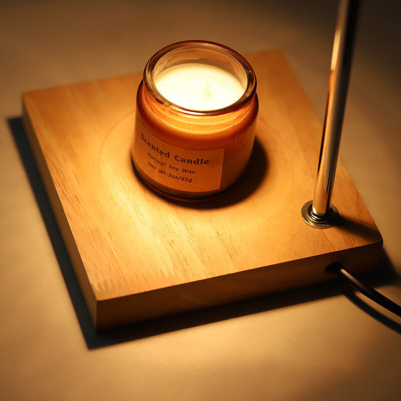 Elegant Solid Wood Spherical Candle Table Lamp - 1-Light Design