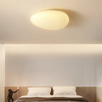 Nordic Minimalist LED Flush Mount Ceiling Light with Cobblestone Lampshade