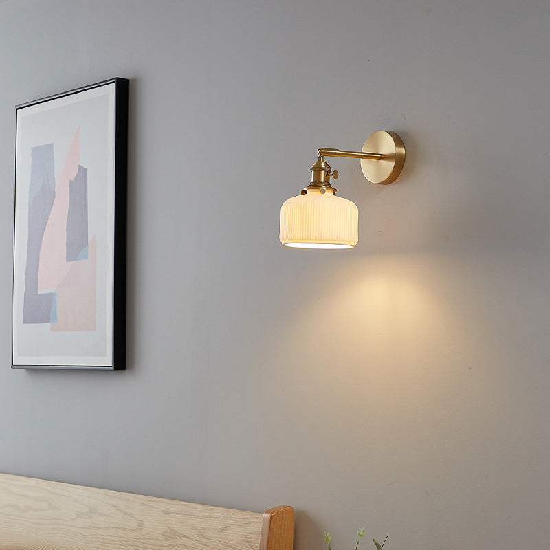 Minimalist Striped Ceramic Wall Sconce