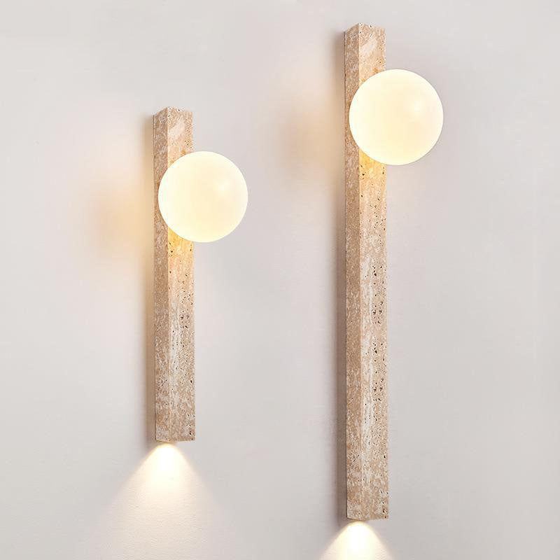 Yellow Travertine 2-Light Sconce