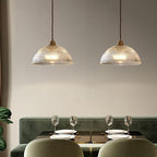 Elegant Clear Glass Dome Pendant Light with Fixture