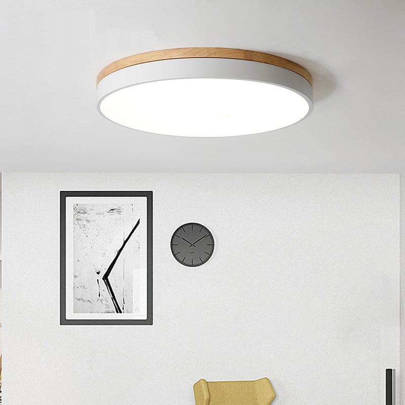 Minimalist Round LED Flush Mount Ceiling Light - Macaron Design for Bedroom