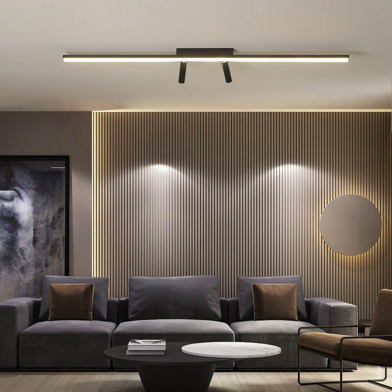 Nordic Minimalist LED Flush Mount Ceiling Light - Acrylic Long Strip Spotlight