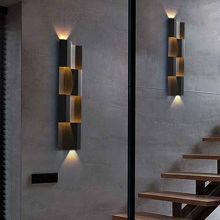 Modern Waterproof Stainless Steel Rectangular LED Wall