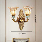 Elegant European Glass Flower Wall Sconce Lamp