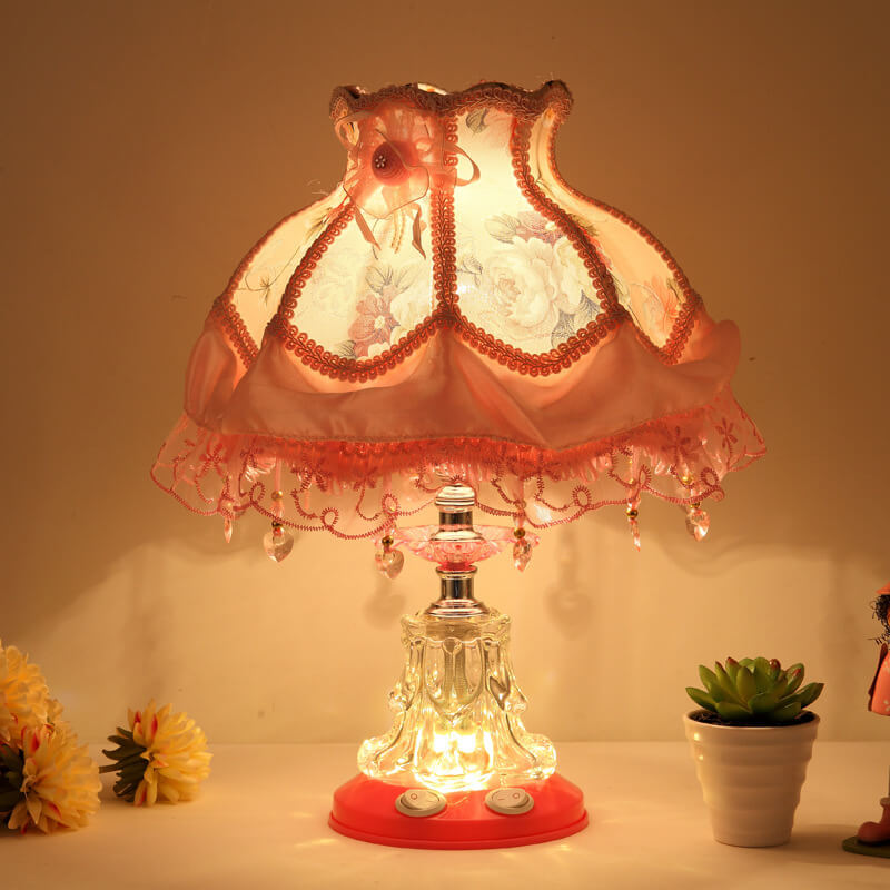 Elegant European Glass Table Lamp - 1-Light Wedding Design