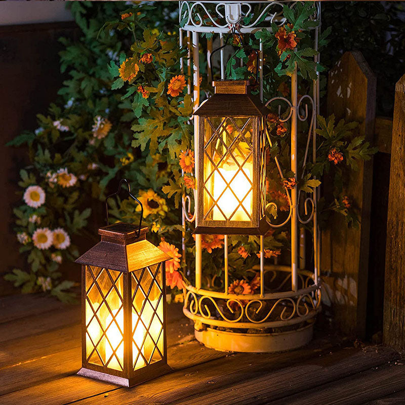 Vintage Solar LED Quadrangle Outdoor Light