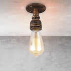 Steampunk Iron and Glass 1-Light Flush Mount Ceiling Light