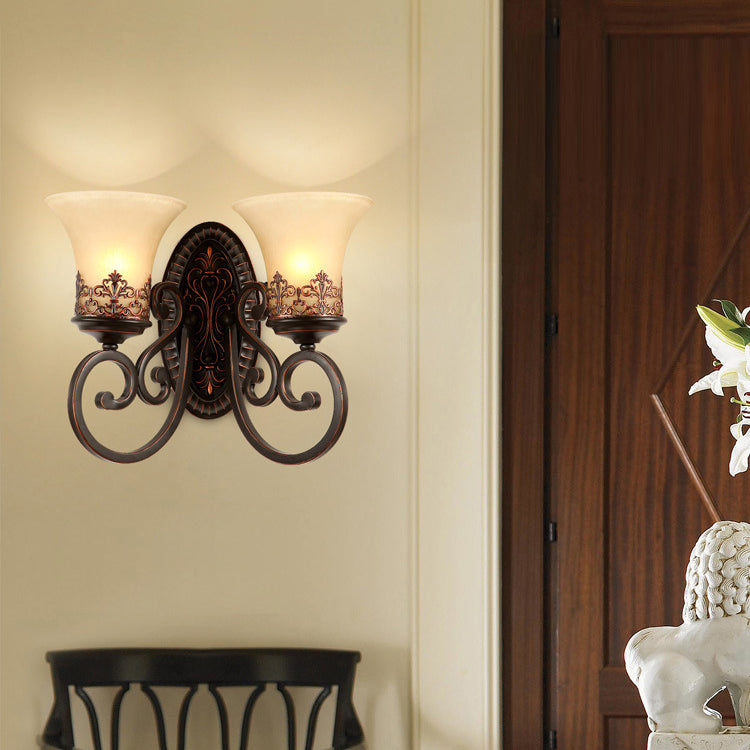 Vintage Round Glass Wall Sconce
