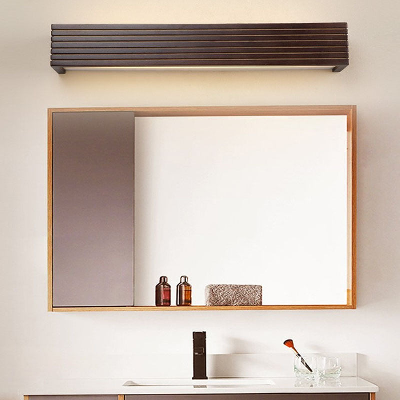 Striped Wood LED Vanity Sconce