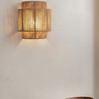 Japanese Rope-Woven 1-Light Wall Sconce