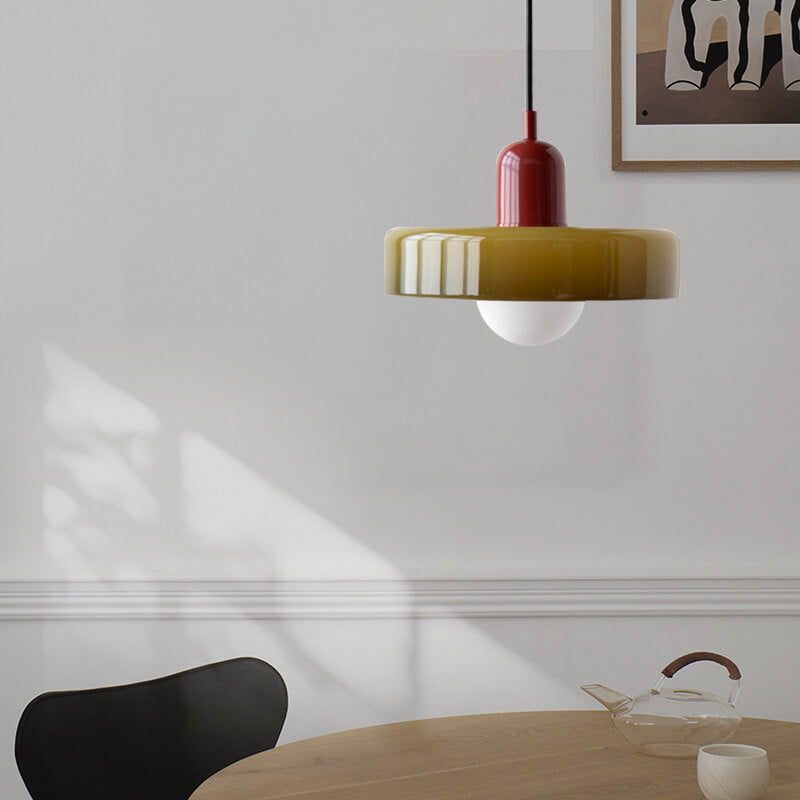 Colorful Vintage Glass Pendant Light - 1-Light Fixture