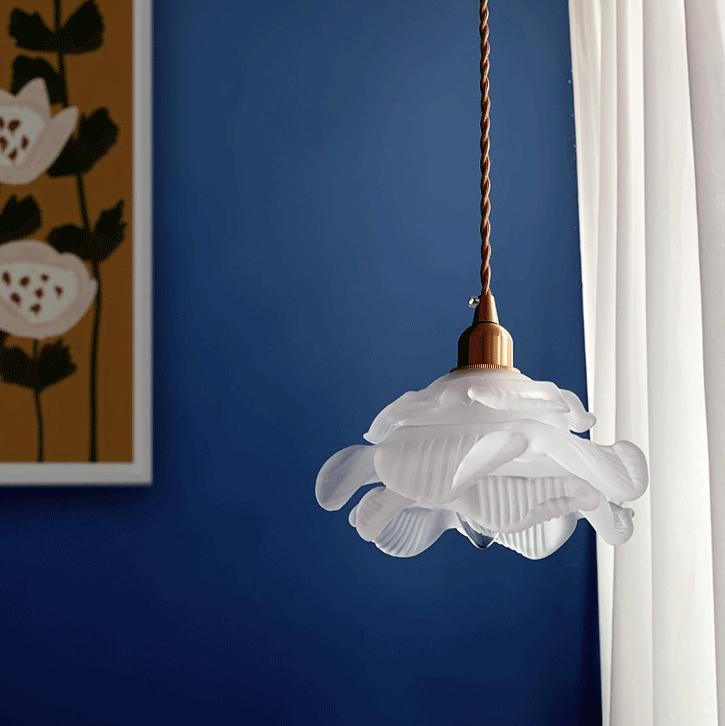 Vintage French Petal Glass LED Pendant Light