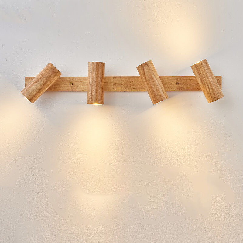 Japanese Minimalist Solid Wood Flush Mount Ceiling Light - Available in 1, 3, or 4 Lights