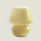 Contemporary Striped Mushroom Glass Table Lamp - 1 Light