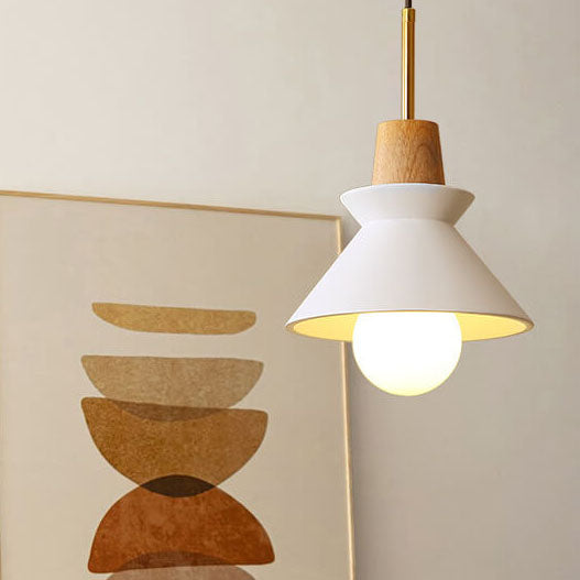 Nordic Minimalist Macaron Wood and Cement Pendant Light