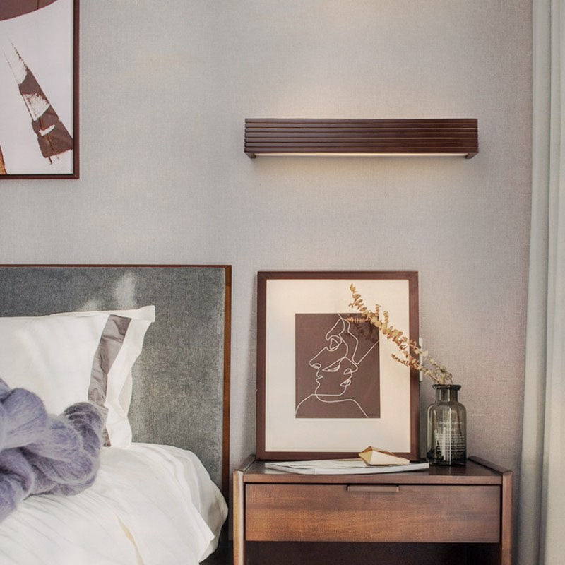 Striped Wood LED Vanity Sconce