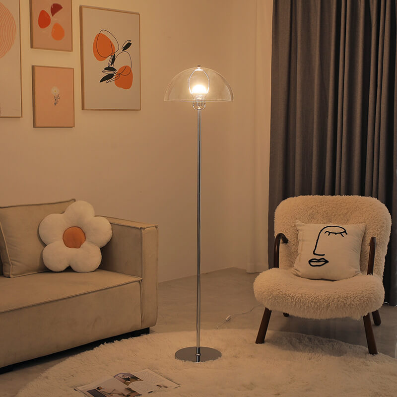 Nordic Vintage Clear Acrylic 1-Light Floor Lamp
