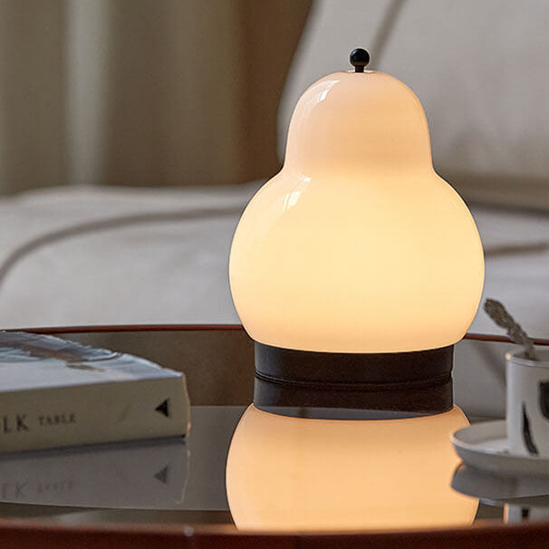 Rechargeable LED Touch Table Lamp - French Cream Pear Shape