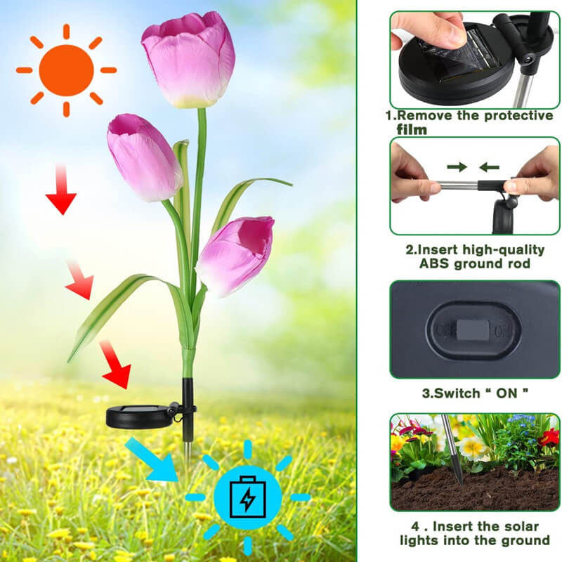 Premium Solar Tulip LED Landscape Light