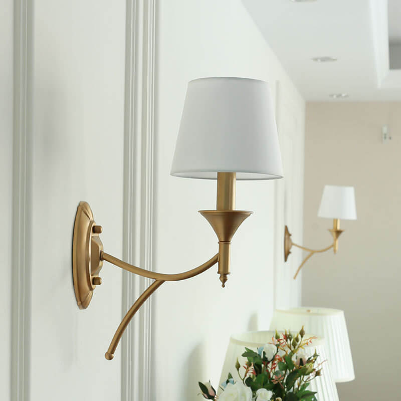 Iron & Fabric Mushroom Wall Sconce