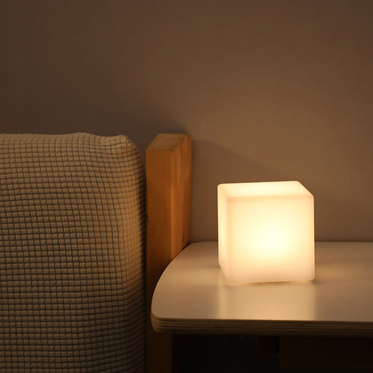 Premium Geometric Battery-Powered Night Light Table Lamp