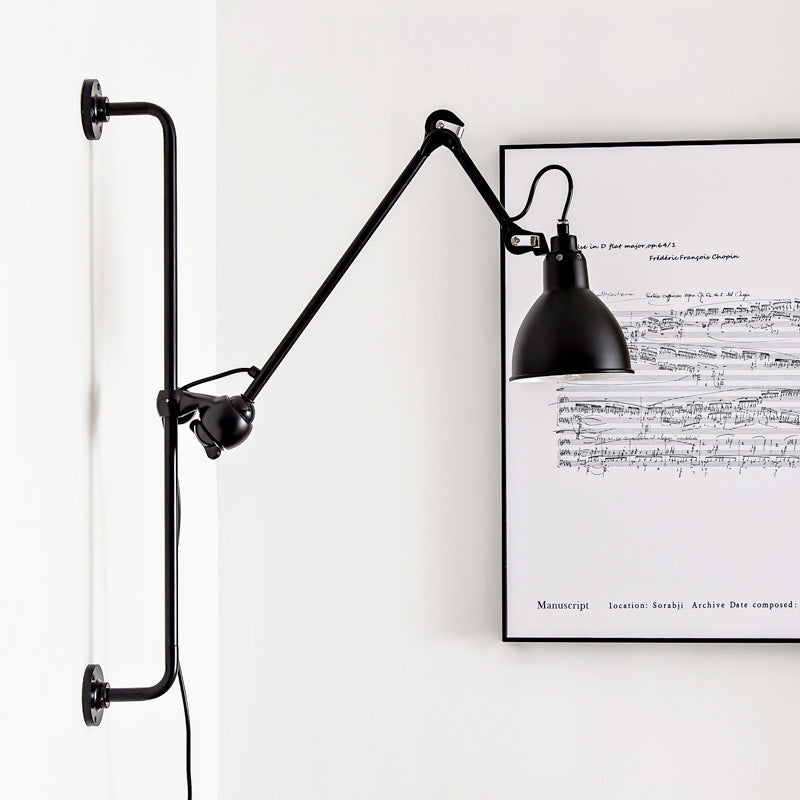 Industrial Iron Swing Arm Sconce
