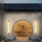 Rectangular Copper Marble LED Outdoor Wall Sconce