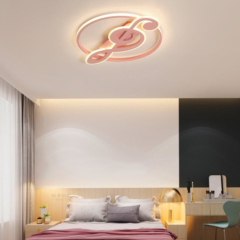 Nordic LED Ceiling Light with Music Notes Design