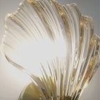 Art Deco Shell Amber Glass Sconce