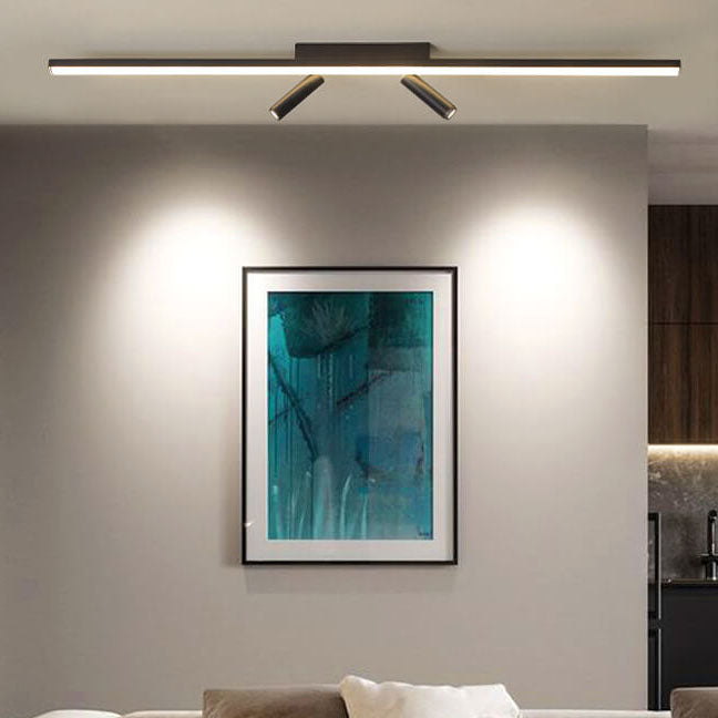 Nordic Minimalist LED Flush Mount Ceiling Light - Acrylic Long Strip Spotlight